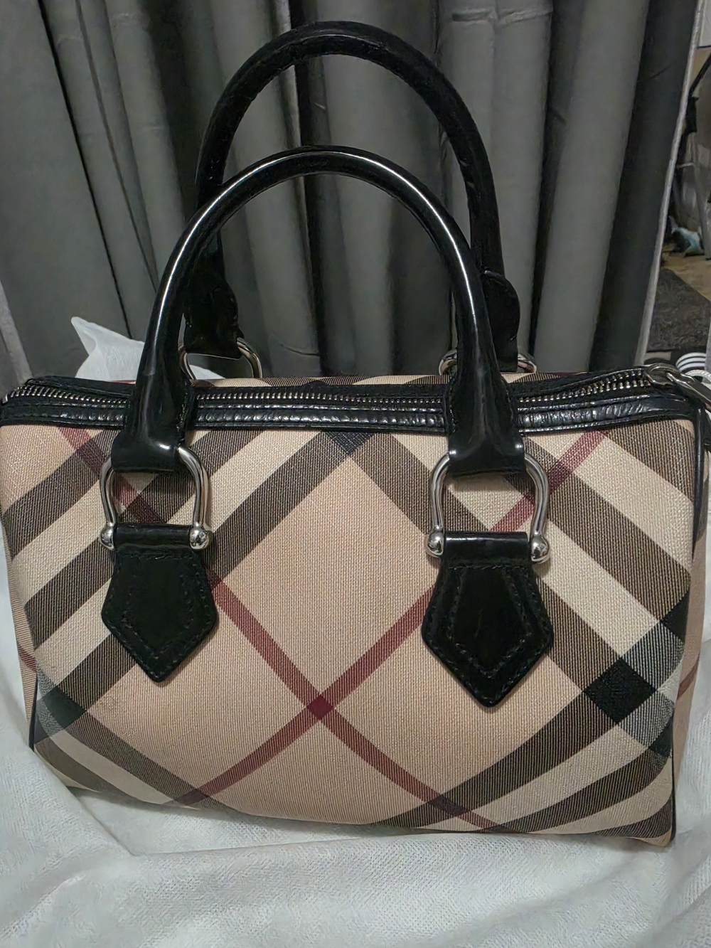 Burberry Supernova Check Top Handle Bag